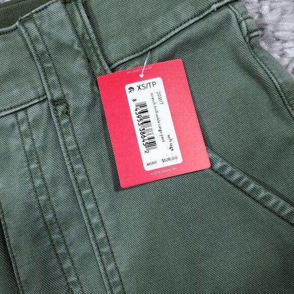 READ Spanx Tall Stretch Twill Ankle Cargo Pant Women's Size XS Green Pull On - Picture 7 of 13
